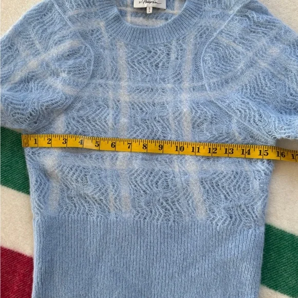 Phillip Lim Alpaca blend blue pointelle knit sweater xs-s - Picture 12 of 14